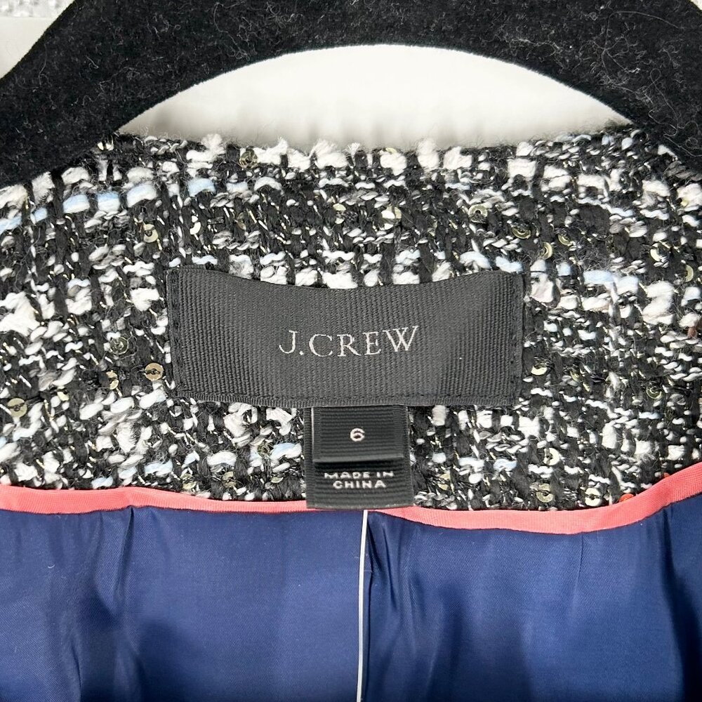 NWT J. Crew Sequin Tweed Belle Sleeve Lady Jacket Size 6 - Picture 9 of 10